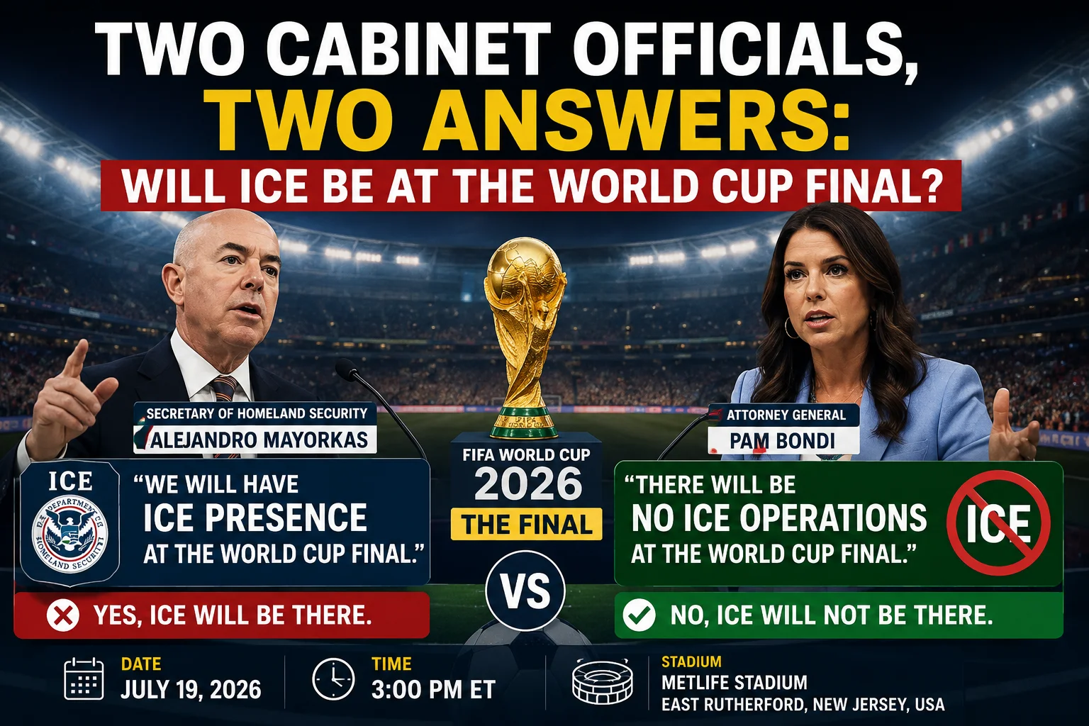Two Cabinet Officials, Two Answers: Will ICE Be at the World Cup Final?